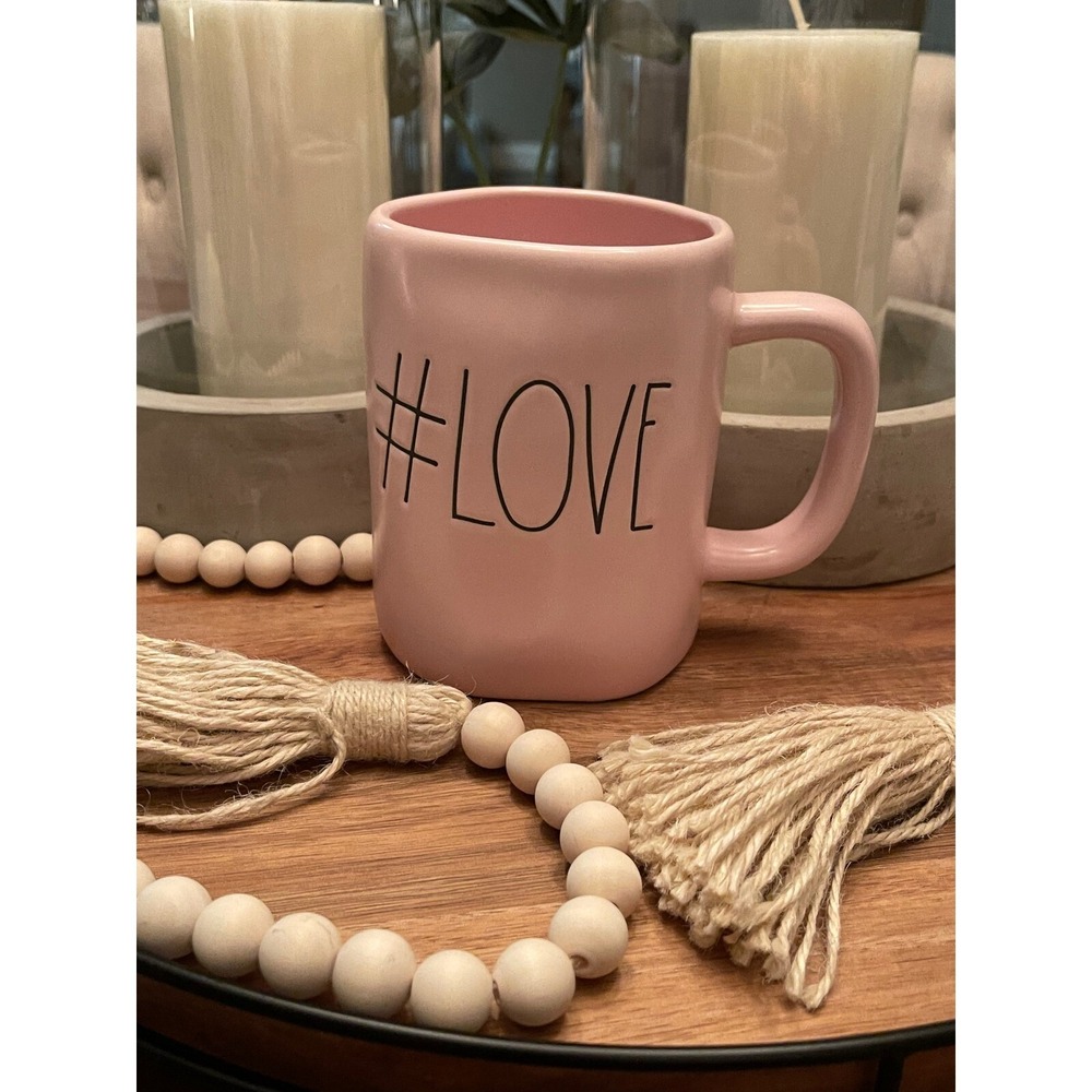 Rae Dunn Love Anniversary Valentines Day Wedding Gift Coffee Tea Pink Mug